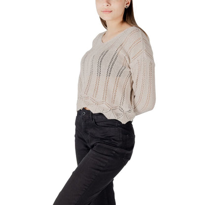 Only Beige Recycled Cotton Sweatshirt Only