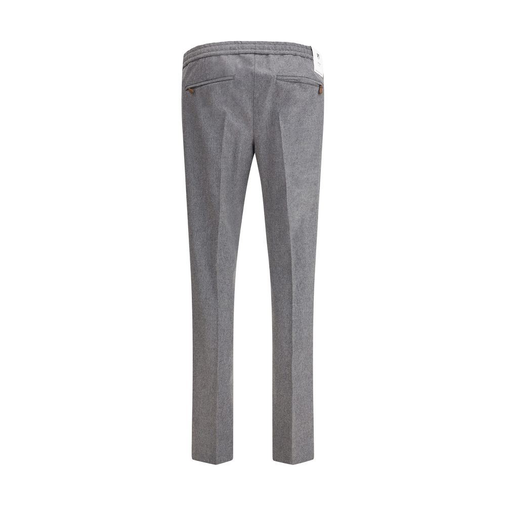 PT Torino Gray Fleece Wool Casual Pants PT Torino