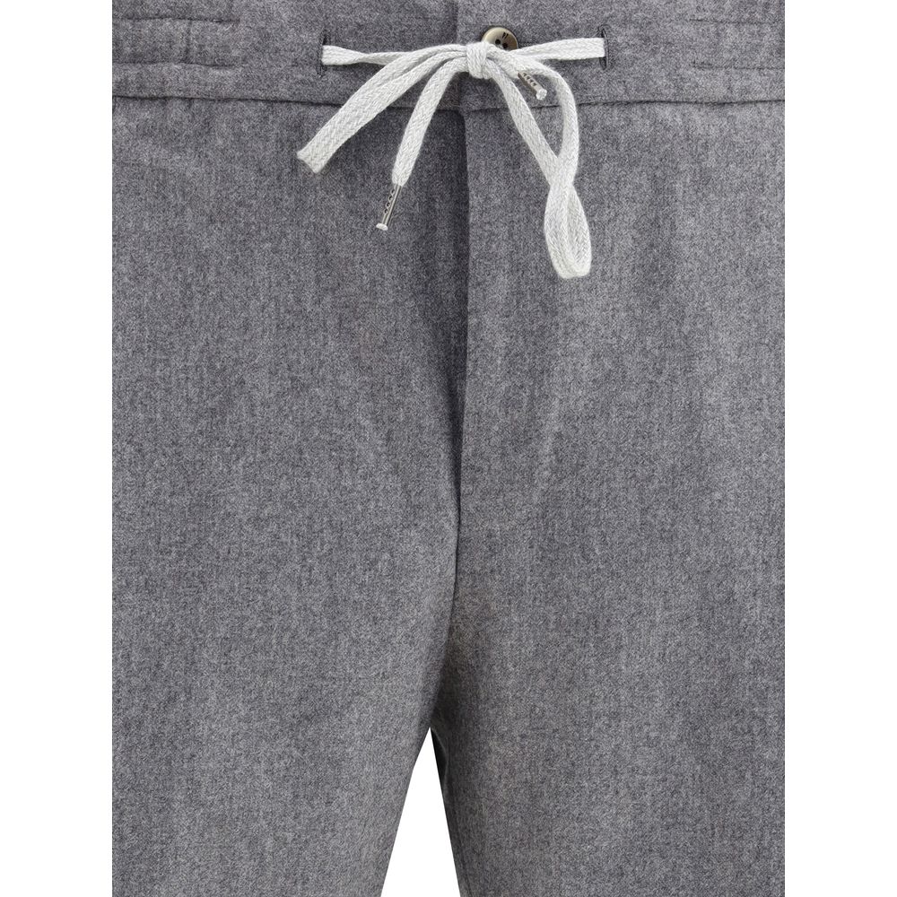 PT Torino Gray Fleece Wool Casual Pants PT Torino