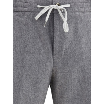 PT Torino Gray Fleece Wool Casual Pants PT Torino