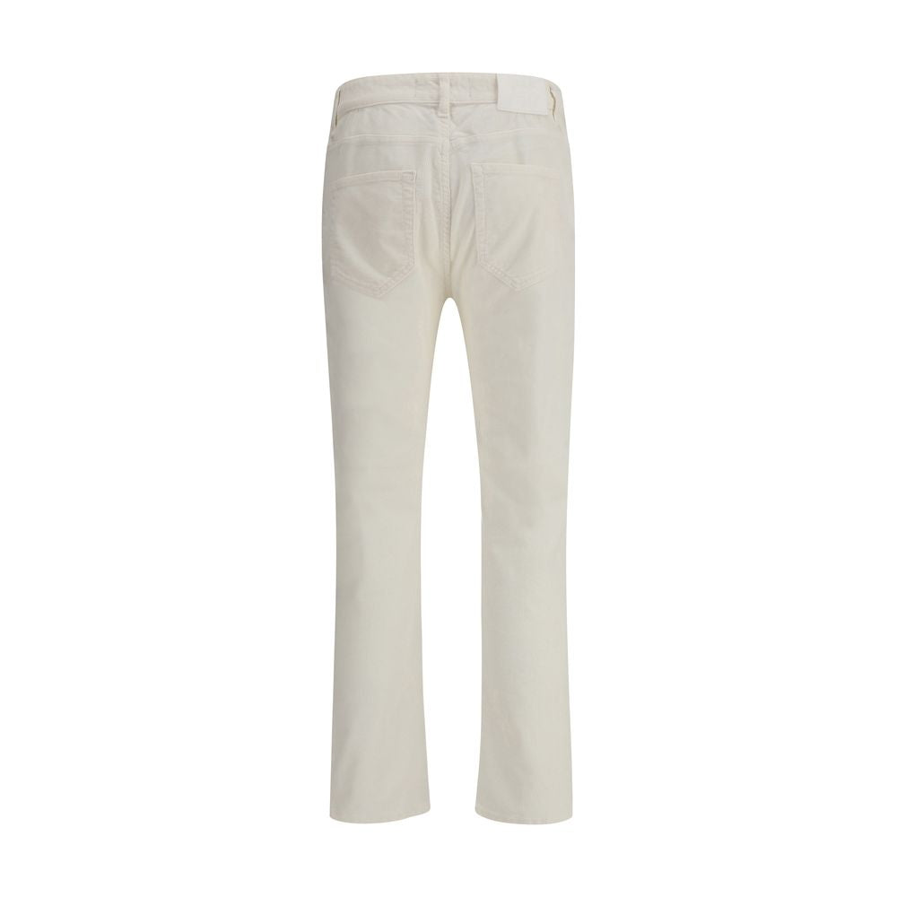 PT Torino White Cotton Casual Pants PT Torino