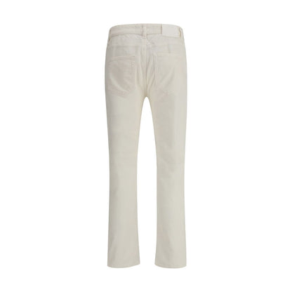 PT Torino White Cotton Casual Pants PT Torino