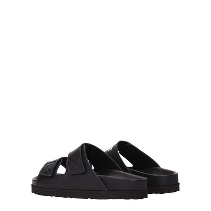 Palm Angels Black Leather Slippers Palm Angels