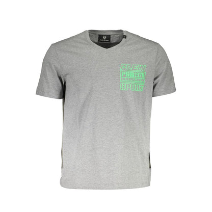 Plein Sport Grey Cotton Men T-Shirt Plein Sport