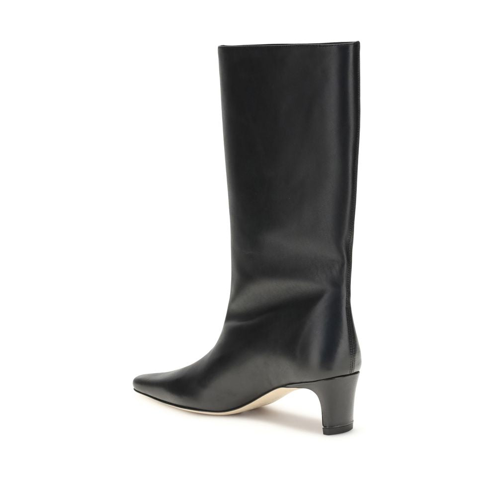 Staud Black Lamb Ovis Aries Aries High Heel Boots Staud