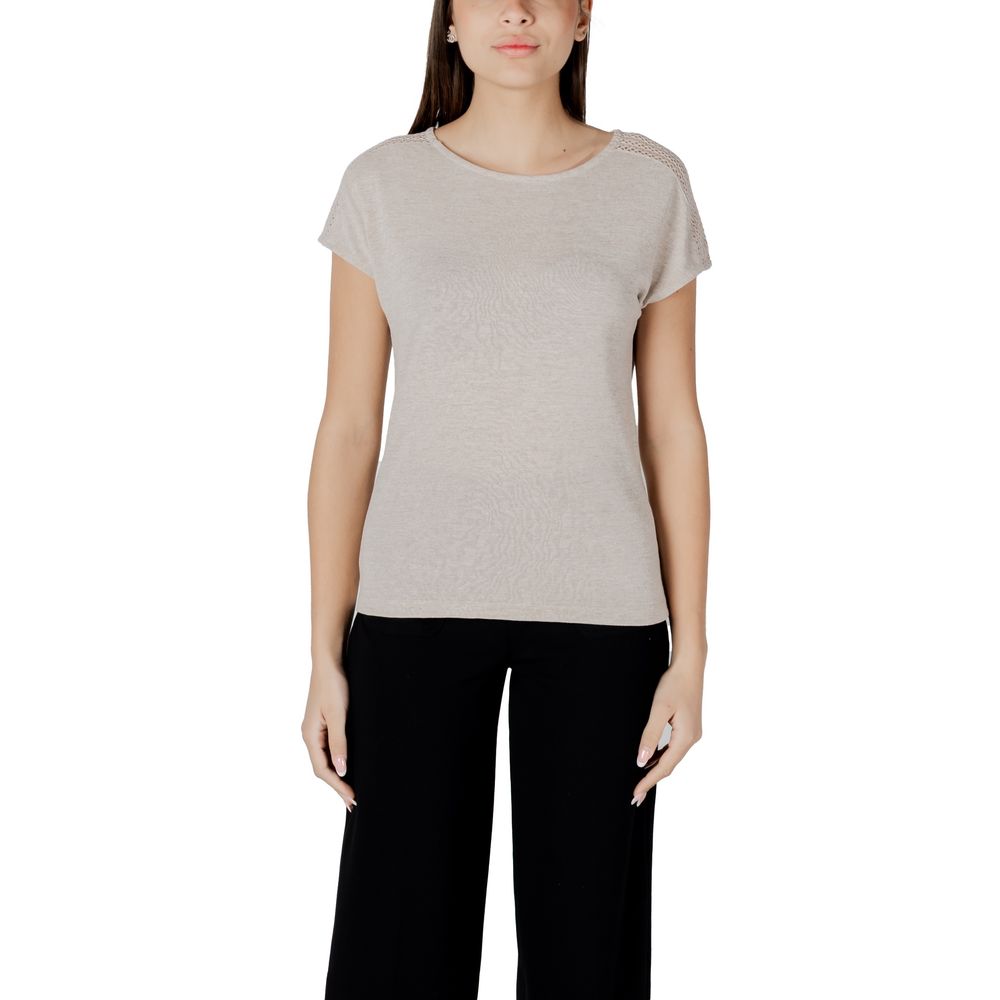 Street One Beige Polyester T-Shirt Street One