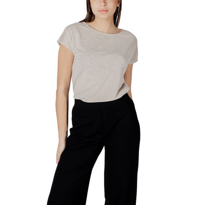 Street One Beige Polyester T-Shirt Street One