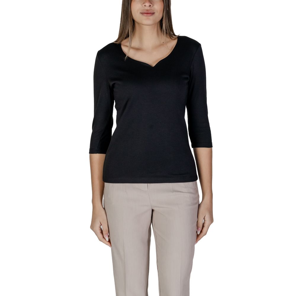 Street One Black Cotton T-Shirt Street One