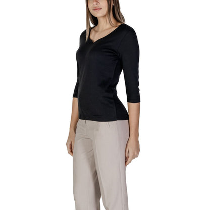 Street One Black Cotton T-Shirt Street One