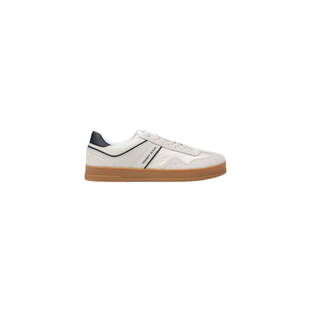 Tommy Hilfiger Jeans Cream Leather Low Top Sneakers