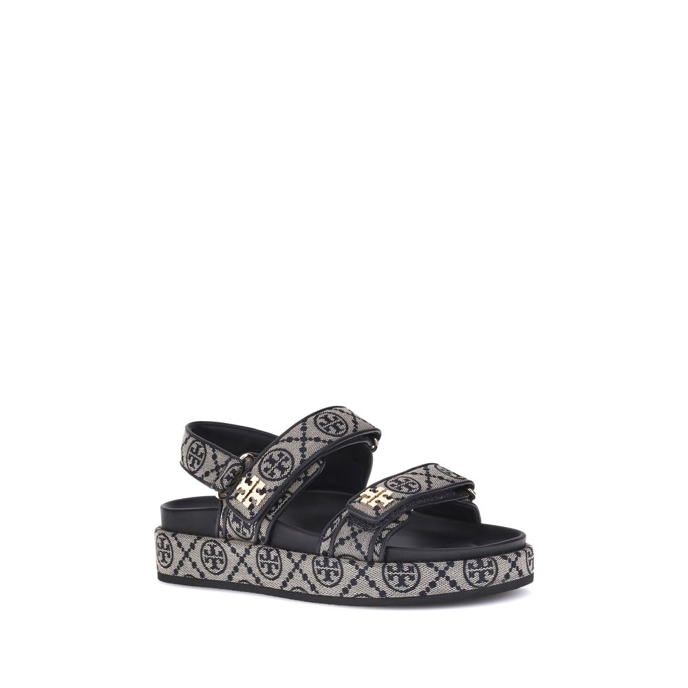 Tory Burch Blue Fabric Flat Sandals