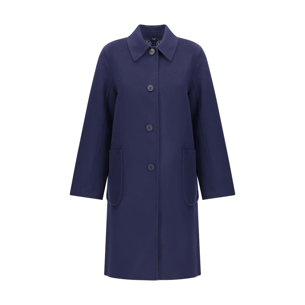 Tory Burch Blue Wool Coat Tory Burch
