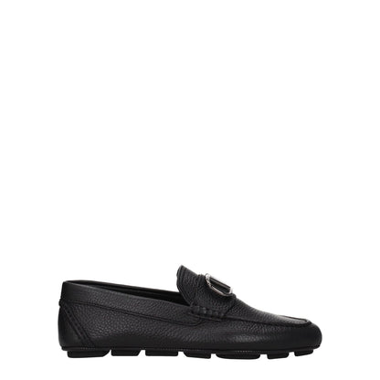 Valentino Garavani Black Leather Slip-On Loafers