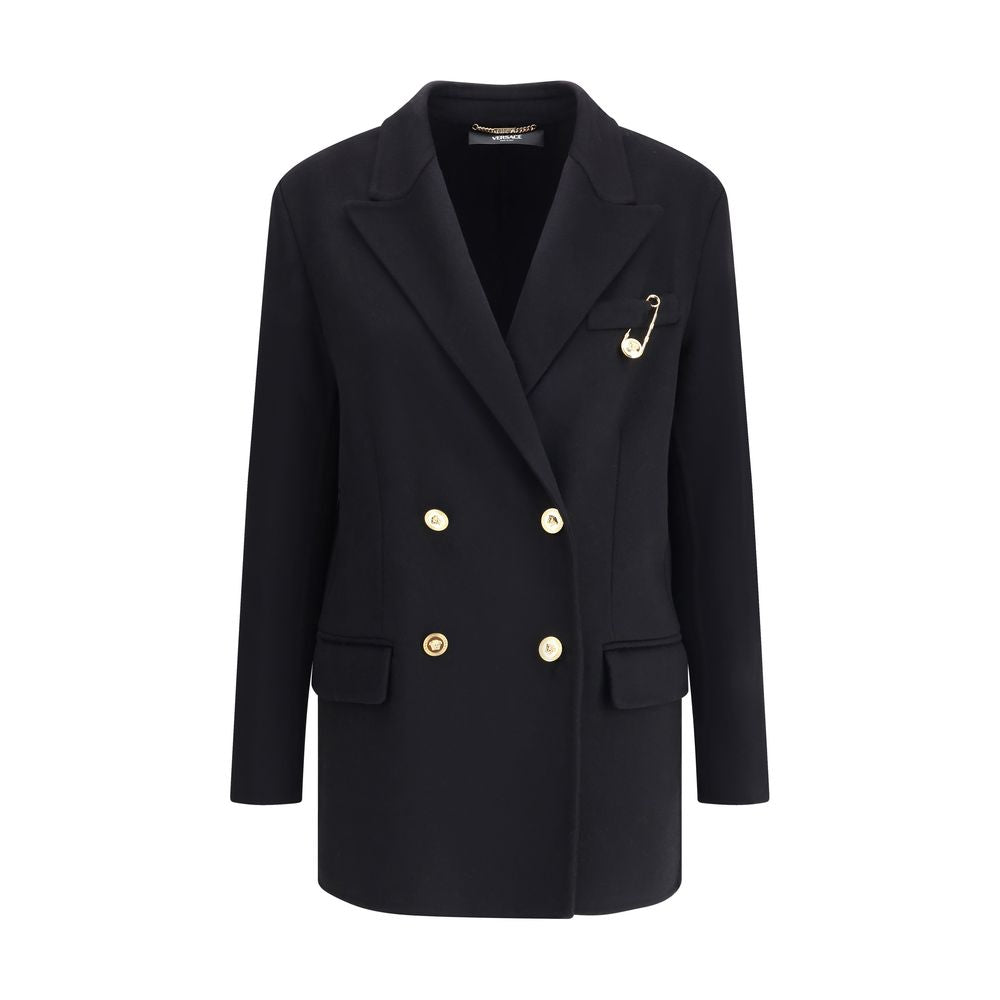 Versace Black Cashmere Coat Versace
