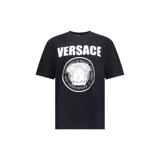 Versace Black Cotton T-Shirt Versace