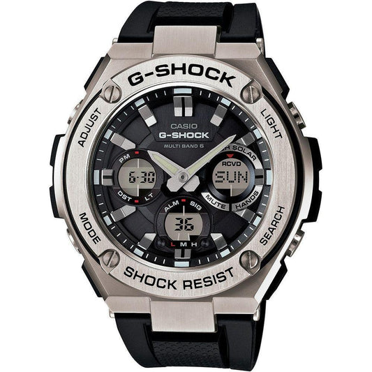 CASIO G-SHOCK MASTER OF G G-STEEL watch with Bluetooth, water-resistant 20 ATM, 52mm case, SS and resin, quartz movement, multifunction.