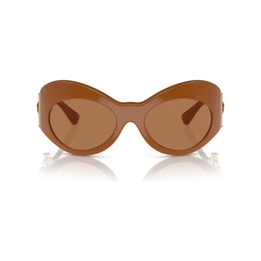 Versace VE4462 women's brown acetate sunglasses, classic design with 58mm lens, 21mm bridge, and 145mm temple, category 3.